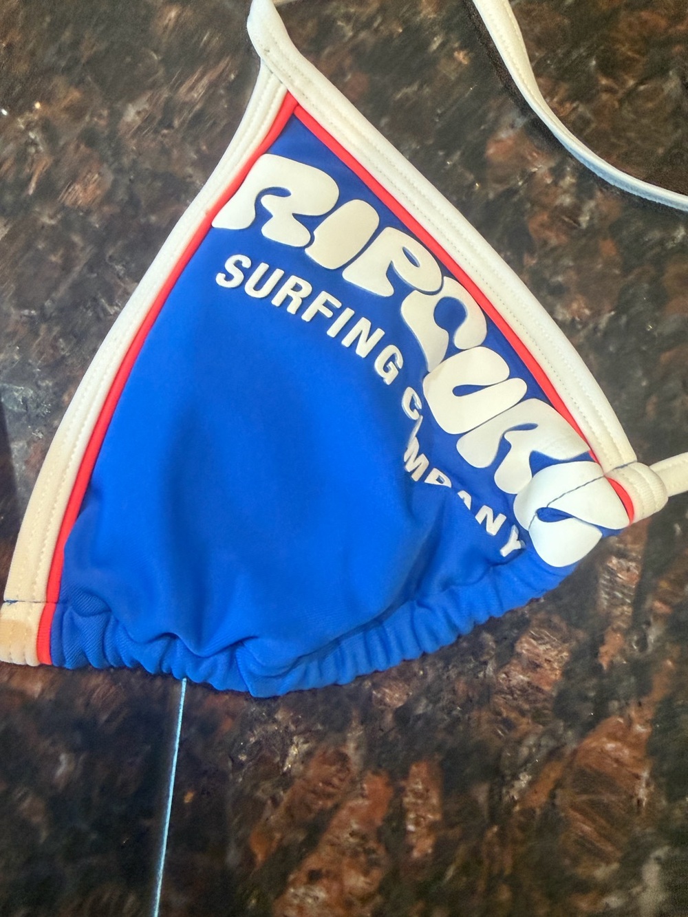 RIP CURL Y2K Surf Puff puff sliding triangle bikini top royal blue triangle SZ S - Picture 9 of 11